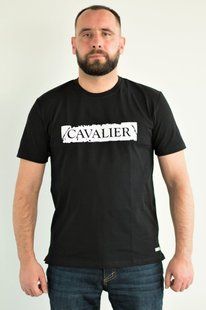 Футболка чоловіча Cavalier 8009 чорна з принтом, M